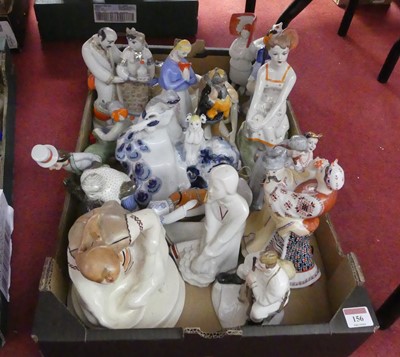 Lot 156 - A collection of Soviet porcelain figures and...