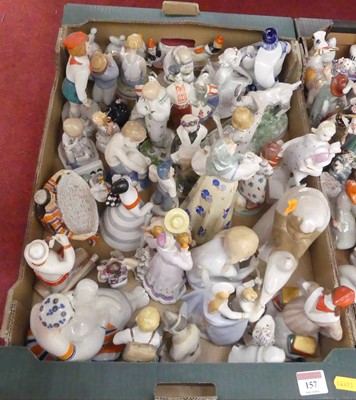 Lot 157 - A collection of Soviet porcelain figures, to...