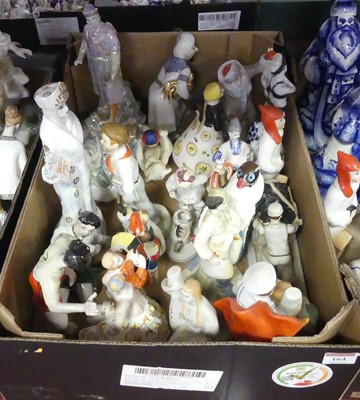 Lot 164 - A collection of Soviet porcelain figures, to...