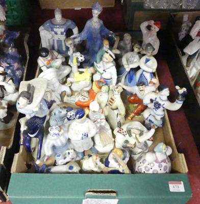 Lot 173 - A collection of Soviet porcelain figures, to...