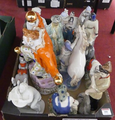 Lot 181 - A collection of Soviet porcelain figures, to...