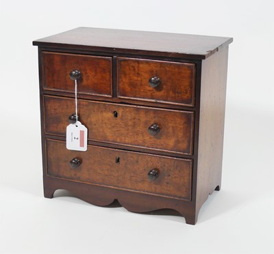 Lot 2 - A 19th century mahogany apprentice piece chest...