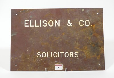 Lot 6 - A vintage enamel and metal wall plaque,...