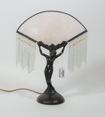 Lot 13 - An Art Deco style figural table lamp, h.39cm