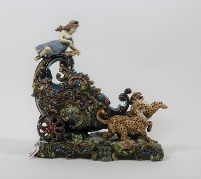 Lot 14 - A Richard Krause majolica group, 19th century,...