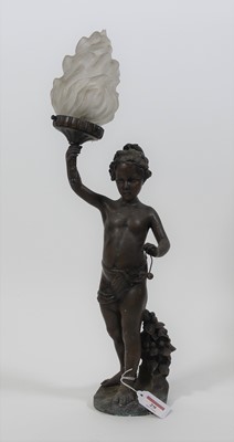 Lot 29 - A 19th century French spelter figural table...