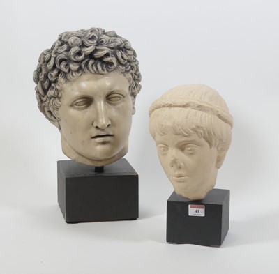 Lot 41 - A plaster head of Marcus Caesar, upon a...