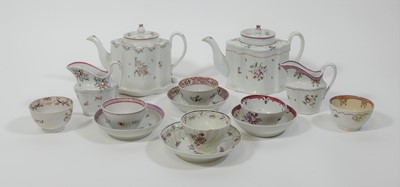 Lot 56 - A collection of New Hall porcelain teawares,...