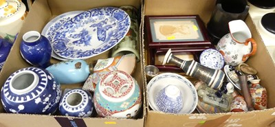 Lot 64 - Two boxes of mainly Chinese porcelain, to...