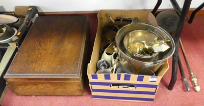 Lot 83 - A collection of metalware, to include a brass...