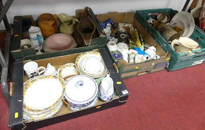 Lot 91 - Four boxes of mixed ceramics, to include Grindley