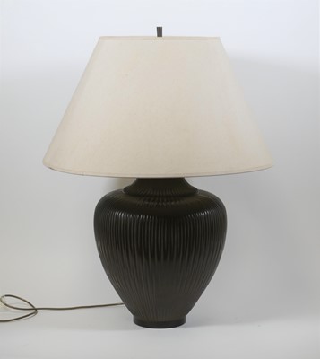 Lot 99 - A large modern metal table lamp with shade,...