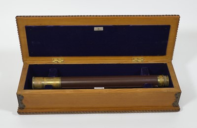 Lot 105 - A 19th century brass two drawer telescope,...