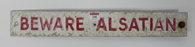 Lot 108 - A vintage metal sign inscribed 'Beware...