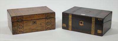 Lot 120 - A Victorian Tunbridge inlaid walnut writing...