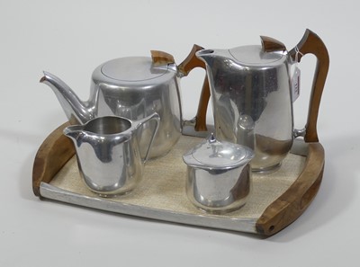 Lot 122 - A 1970s pique ware five-piece tea and coffee set