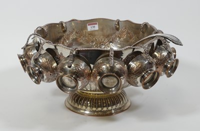 Lot 130 - A Sheffield silver plated punch bowl, dia.32cm,...