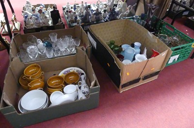 Lot 201 - Four boxes of mixed glassware and ceramics, to...