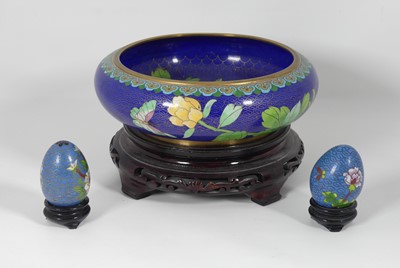 Lot 232 - A Chinese cloisonne enamelled bowl, decorated...