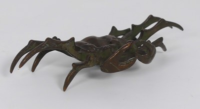 Lot 247 - A Japanese bronze model of a crab, w.13cm