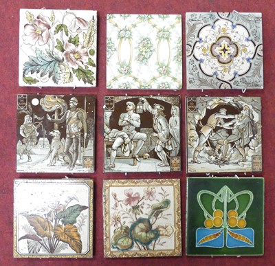 Lot 258 - A set of three Victorian Minton 8'' square...