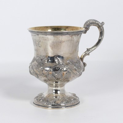 Lot 265 - A Victorian silver cup, repousse decorated...