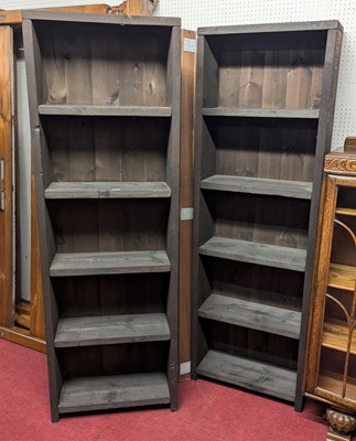 Lot 1122 - A pair of contemporary stained boarded pine...