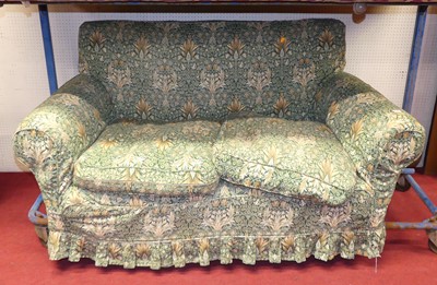 Lot 1125 - An Edwardian green floral covered two seater...