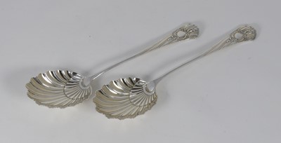 Lot 314 - A pair of Edward VII serving spoons, each...