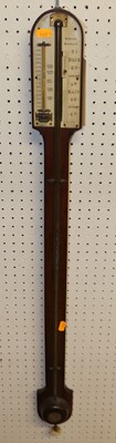 Lot 1131 - A 19th century mahogany stick barometer, by...