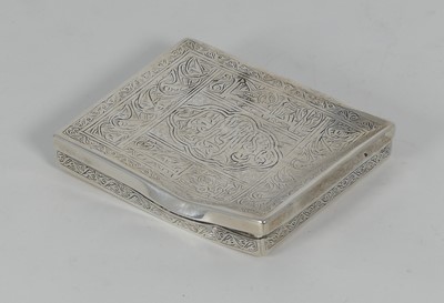 Lot 339 - A white metal cigarette case bearing...