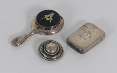 Lot 340 - A silver vesta case, together with a white...