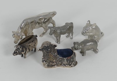 Lot 342 - A silver pin cushion in the form of a lamb,...