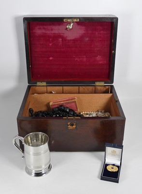 Lot 358 - A Victorian rosewood box containing  costume...