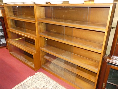 Lot 1176 - Two 1970s Simplex four-tier stacking bookcases,...