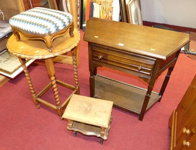 Lot 1207 - A moulded oak single drawer two-tier credence...