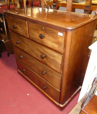 Lot 1214 - A mid-Victorian mahogany round cornered chest...