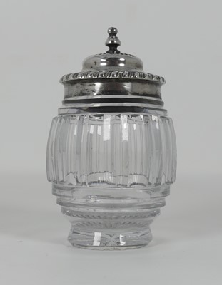 Lot 304 - A 19th century silver lidded glass sifter, h.11cm