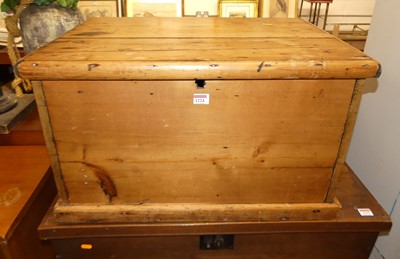 Lot 1224 - A rustic stained pine hinge topped tool chest,...