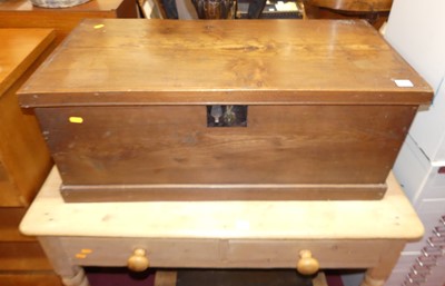 Lot 1225 - A rustic elm hinge topped tool chest, with...