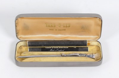 Lot 375 - A yard-o-lead silver propelling pencil, cased...