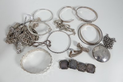 Lot 486 - A collection of silver and white metal...