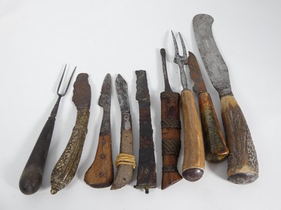 Lot 505 - A collection of mixed knives, metal detecting...