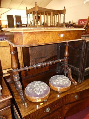 Lot 1252 - A Victorian figured walnut chessboard top...