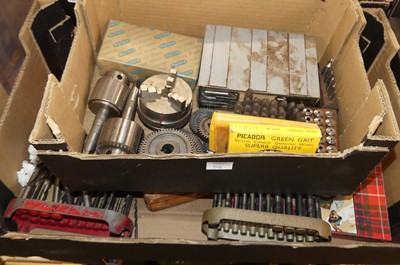 Lot 1556 - A large collection of lathe collets, bits and...