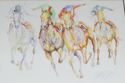 Lot 1022 - Jacquie Jones (b.1961) - Racehorses with...