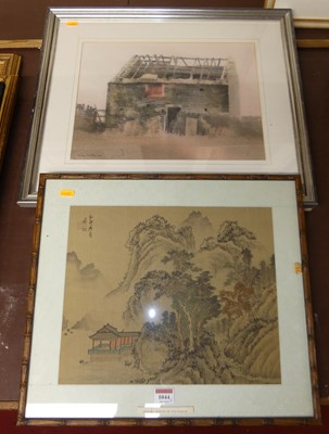 Lot 1044 - Early 20th century Japanese landscape,...