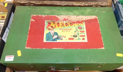 Lot 1588 - A Meccano wooden case for an accessory outfit...