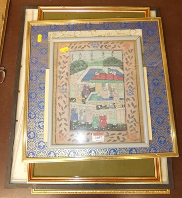 Lot 1057 - A Japanese framed silkwork; another later;...