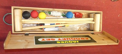 Lot 1071 - A Jaques croquet set, appears complete and in...